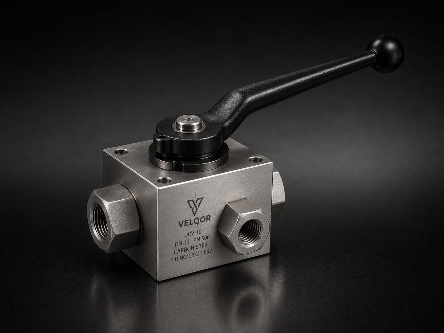 Directional control valve, machined from solid bar stock