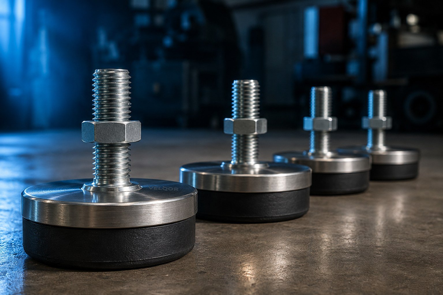 Anti-vibration machine levelling mounts